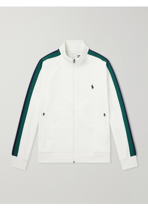 Polo Ralph Lauren - Logo-Embroidered Striped Cotton-Jersey Zip-Up Sweatshirt - Men - White - S