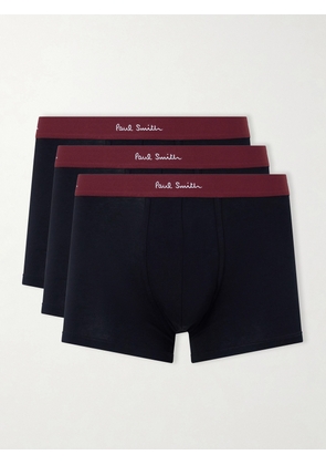Paul Smith - Pack of Three Stretch Organic Cotton-Jersey Boxer Briefs - Men - Black - S