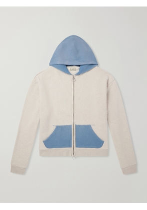 KAPITAL - Colour-Block Cotton-Jersey Zip-Up Hoodie - Men - Neutrals - 2