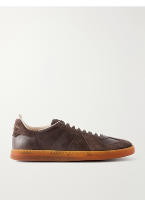 Officine Creative - Militia 002 Suede-Trimmed Leather Sneakers - Men - Brown - EU 40