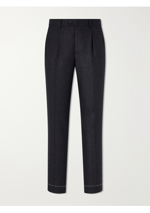 Brunello Cucinelli - Straight-Leg Pleated Virgin Wool Suit Trousers - Men - Blue - IT 46