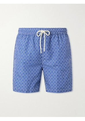 Anderson & Sheppard - Straight-Leg Printed Swim Shorts - Men - Blue - S