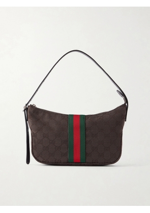 Gucci - Lunetta GG Sumpreme-Jacquard Webbing-Trimmed Canvas Tote Bag - Men - Brown
