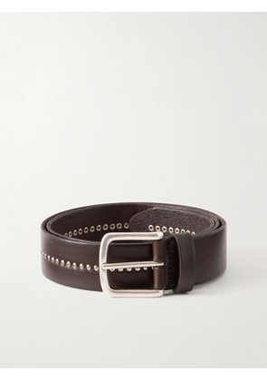 Anderson's - 3cm Stud-Embellished Leather Belt - Men - Brown - EU 75