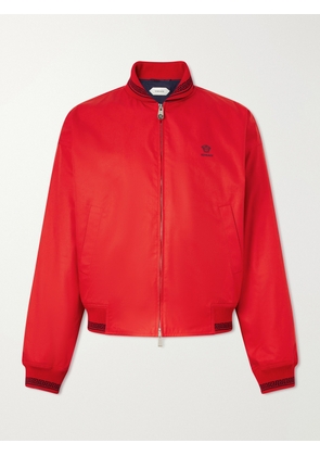 Versace - Logo-Embroidered Cotton Blouson Jacket - Men - Red - IT 46