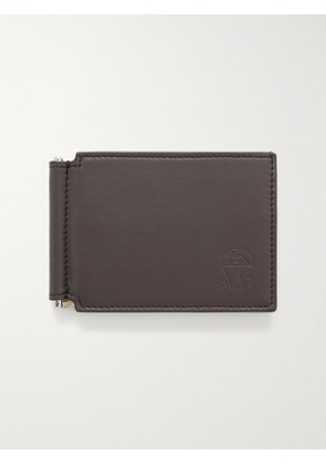 Brunello Cucinelli - Logo-Debossed Leather Billfold Wallet With Money Clip - Men - Brown