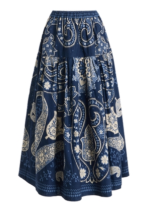 Sea Emelina Printed Linen-Cotton Midi Skirt - Moda Operandi