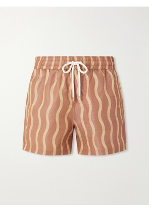 Frescobol Carioca - La Marzocco Rio Straight-Leg Printed Swim Shorts - Men - Brown - S