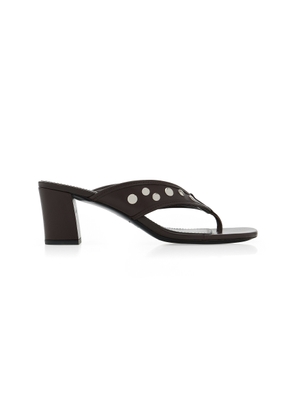 STAUD Nova Studded Leather Thong Sandals - Moda Operandi