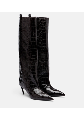 The Attico Lea croc-effect leather knee-high boots