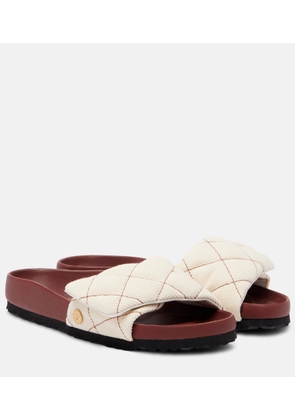 Birkenstock 1774 Sylt leather-trimmed quilted canvas slides