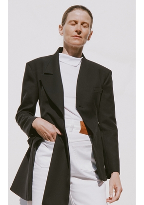A.W.A.K.E. MODE Asymmetric Cotton-Blend Volume-Contrast Blazer - Moda Operandi