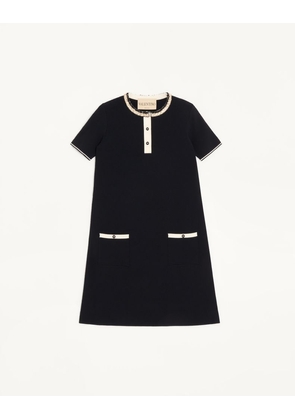 Valentino Embroidered Stretch Viscose Dress Woman BLACK M