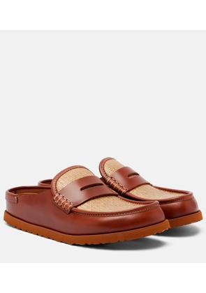 Birkenstock 1774 Naples leather-trimmed woven mules
