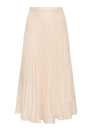 Andres Otalora Saana Pleated Linen Maxi Skirt - Moda Operandi