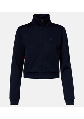 Gucci Web Stripe jersey zip-up sweatshirt