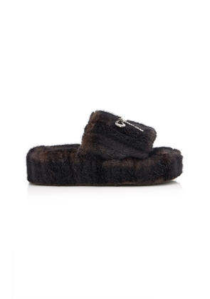 Balenciaga Furry Platform Slippers - Moda Operandi