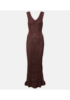 Staud Roan open-knit midi dress