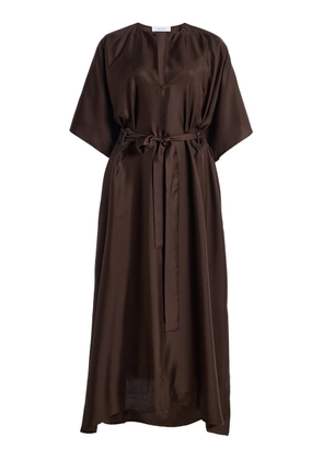 Ferragamo Belted Silk Midi Dress - Moda Operandi