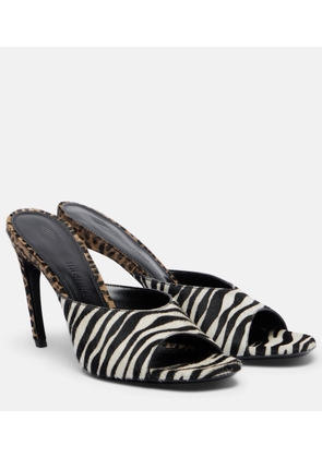 The Attico Betta zebra-print calf hair mules