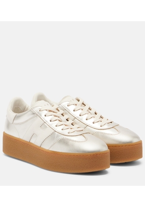 Hogan H698 metallic leather platform sneakers
