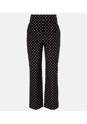 Valentino Silk crepe de chine polka-dot straight pants