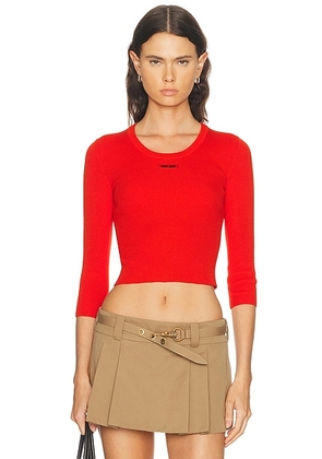 Miu Miu Cotton Ribs F.12 Top in Arancio - Red. Size 36 (also in ).