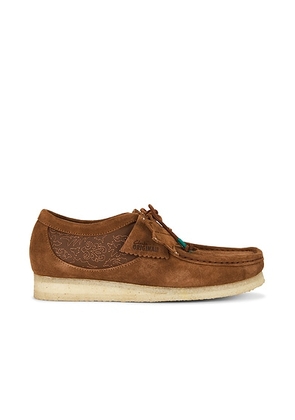Clarks x Andersson Bell Wallabee Shoe in Tan Embroidery - Brown. Size 9.5 (also in 8.5, 9, 10, 10.5, 11, 12).