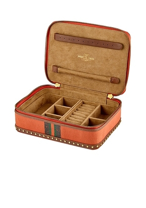 WOLF Ida Travel Zip Jewelry Case With Handle in Orange - Orange. Size all.