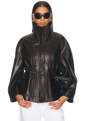 NOUR HAMMOUR Quai Jacket in Dark Brown - Chocolate. Size 36 (also in 34, 38, 40, 42).
