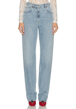 Valentino 5 Tasche Straight Leg in Denim Blu Lav Chiaro - Blue. Size 27 (also in 25).