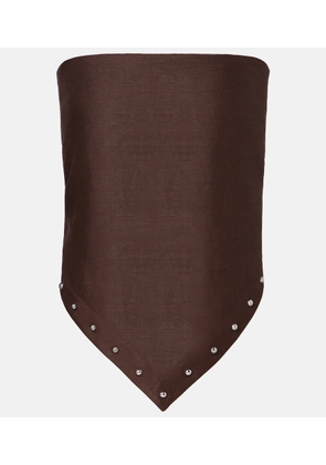 Staud Samara embellished linen top