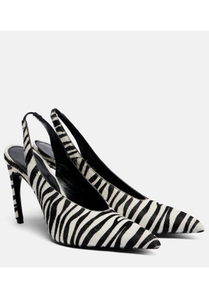 The Attico Viper zebra-print calf hair pumps