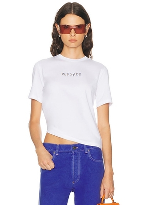 VERSACE Short Sleeve T-Shirt in Optical White - White. Size 38 (also in 40, 42).