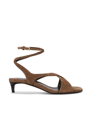 KHAITE Liria Ankle Strap 35 Sandal in Dattero - Brown. Size 39 (also in 36, 36.5, 37.5, 38, 38.5, 39.5, 40).
