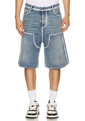 Amiri MA Denim Carpenter Short in Pacific - Blue. Size 33 (also in 30, 31, 32, 34, 36).