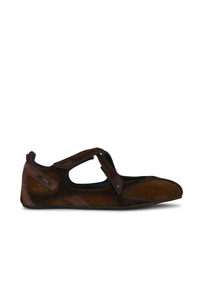 THE ATTICO Floor01 Ballerina Flat in Brown Shades - Brown. Size 40 (also in 37, 37.5, 38, 38.5, 39, 39.5).