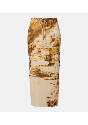 Staud Porta printed mesh maxi skirt