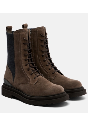 Brunello Cucinelli Monili suede lace-up boots