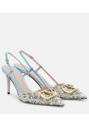 Valentino Garavani VLogo Signature sequined slingback pumps