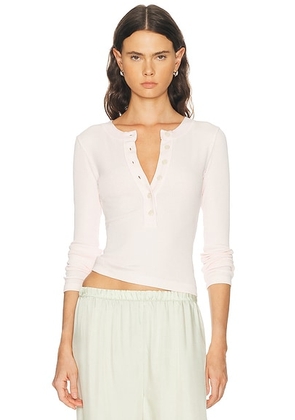 Citizens of Humanity Varra Henley in Pink Peppercorn - Pink. Size XS (also in S, M, L, XL).