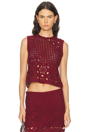 FRAME The Postcard Tank in Garnet - Red. Size XS (also in S, M, L).