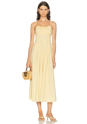 Staud Margi Dress in Butter - Yellow. Size 2 (also in 0, 4, 6).
