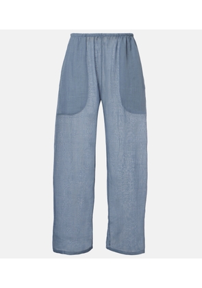 Leset Niko cropped wide-leg ramie pants