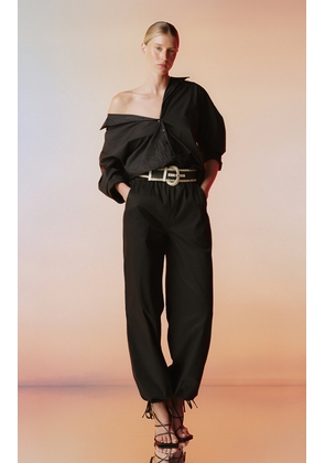 Andres Otalora Malaika Mid-Rise Stretch-Cotton Straight-Leg Pants - Moda Operandi