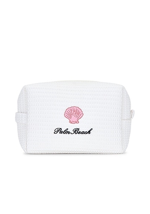 Abbode Palm Beach Waffle Pouch in Cloud - White. Size all.