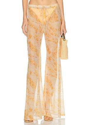 Shani Shemer Calia Pant in Yellow Mosaic Print - Yellow. Size M (also in XS, L).