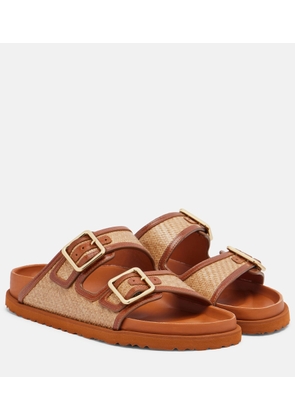 Birkenstock 1774 Arizona leather-trimmed woven sandals