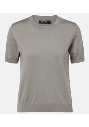 'S Max Mara Cotton, silk, and cashmere knitted top