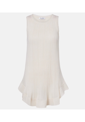Alaia Pleated silk minidress
